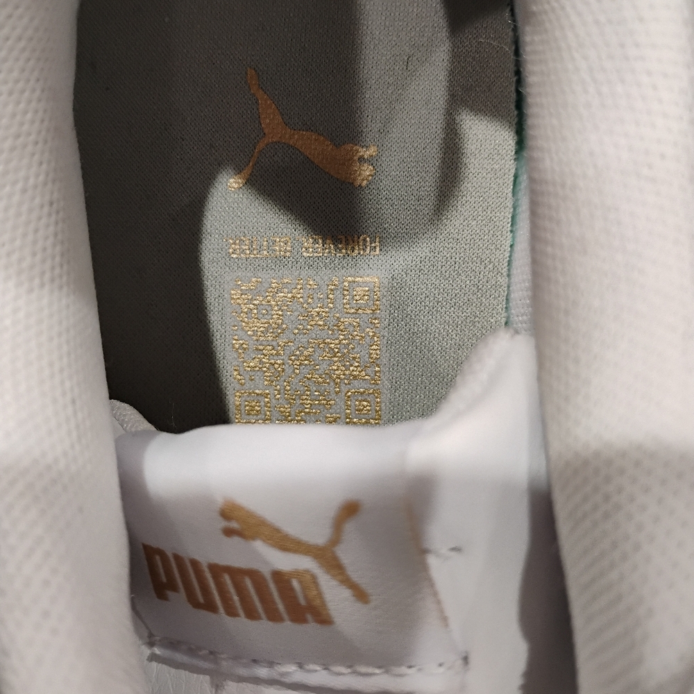 Puma White Leather Sneakers Women Brand New Size 5.5 - Picture 4 of 11
